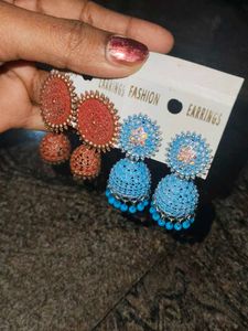 Blue Jhumka Earrings