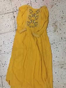 Yellow Embroidered Kurta