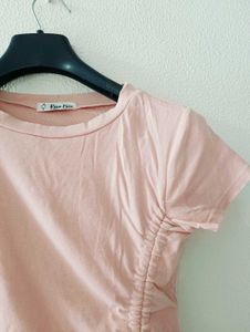 Pink Ruched T-Shirt