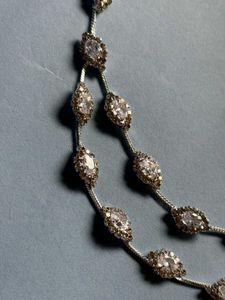Elegant Silver Necklace With Matching Earrings