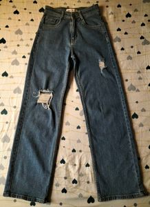 Ripped Wide Leg Jeans