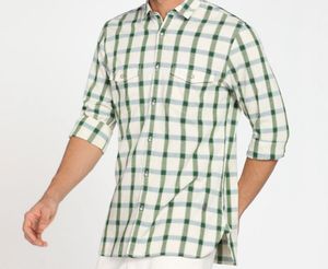 Peter England Men Super Slim Fit Checkered Shirt