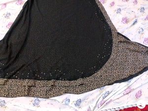 Umbrella Abaya Black Beads
