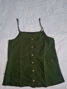 TRENDY STRAPPY SCOOP NECK OLIVE TOP