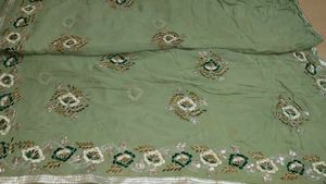 Green Embroidered Saree