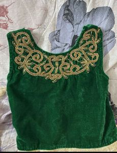 Ethnic Gown - Green And Gold
