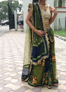 Mehandi Green Lahnga
