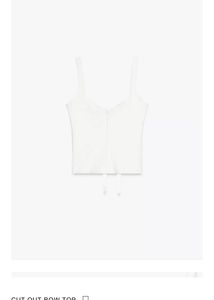 White Cutout Bow Top
