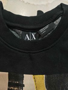 Men Black Sweatshirt A/X Size L