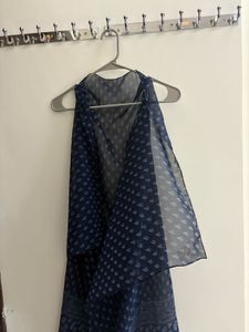 Navy Blue Sleeveless Shrug