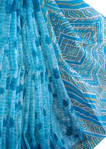 Huge Price Drop💥New Designer Sky Blue Paper Saree