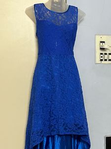 Pintrest Blue Lace Hi-Lo Dress