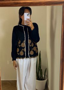 Korean Embroidered Cardigan