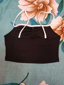 Shein Spaghetti Strap Ruched Bow Detail Ribbed