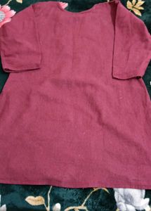 Embroidered Maroon Kurta Set