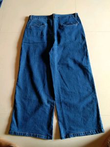 Wide Leg Button-Front Jeans