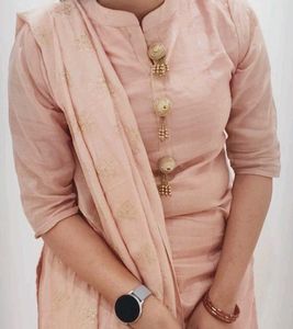 🌸Pink Kurta With Pearl Tassels🌸