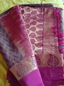 Burgady&amp;Mauve Rich Saree(Fresh Piece)