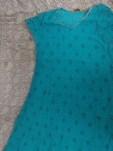 Teal Printed Tunic Top