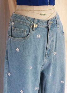 Floral Embroidered Flare Jeans