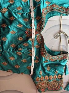 Zarcon Embroidered Blue Bridal lahenga