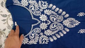 Chikankari Work Cotton Kurti With Palazzo