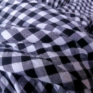 Checked Peplum Top