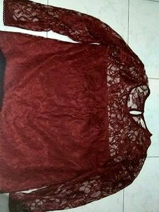 Elegant Maroon Lace Top