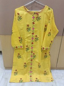 Floral Embroidered Kurti &amp; Pant Set