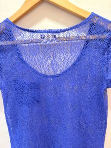 Royal Blue Lace Pocket Tee