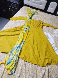 Yellow anarkali set