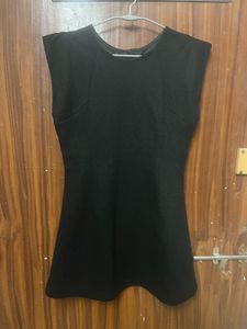 Black Woolen Mini Dress