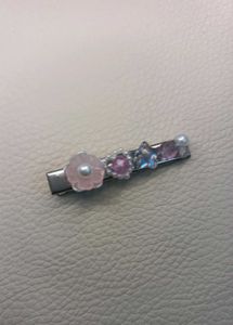 🩷Handmade Beaded Star Heart Pink Flower Hair Clip
