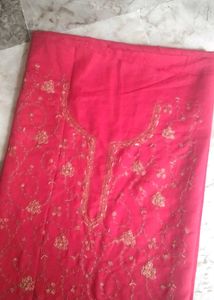kashmiri embroidery cotton full suit piece (unstit