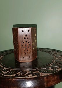 Yellow Floral Arrangement in Wood Vase