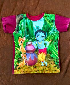 This Is A T-shirt With Print Of Shri Krishna