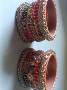 Set of 4 colorful Indian bangles