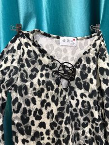 Leopard Print Long Sleeve Top