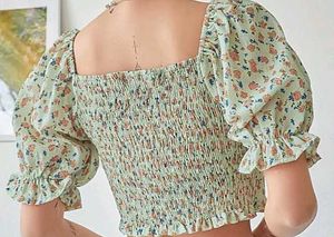 Floral Smocked Crop Top