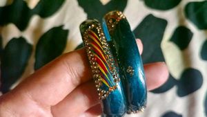 Teal &amp; Gold Bangle