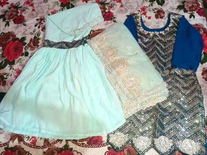 Sequin Embellished Sharara Suit