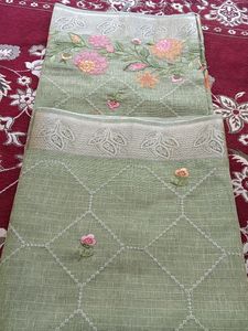 Printest Style Cotton Green Saree