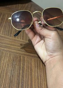 Gold Frame Oval Sunglasses