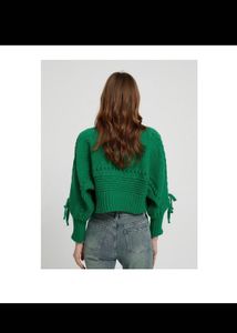 Stylish Green Cropped Cardigan