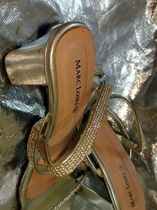 Branded Marc Loire Box Heels With Diamonds Strips
