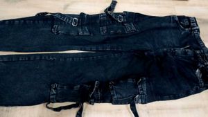 Black Cargo Jeans 8 pocket