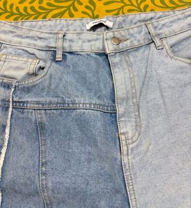 Patchwork Wide Leg Jeans