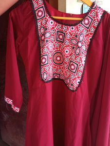 Elegant Maroon Anarkali Kurta Set