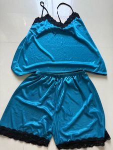 Teal Satin Night Wear Set
