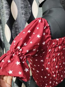 Stylish Star Print Crop Top